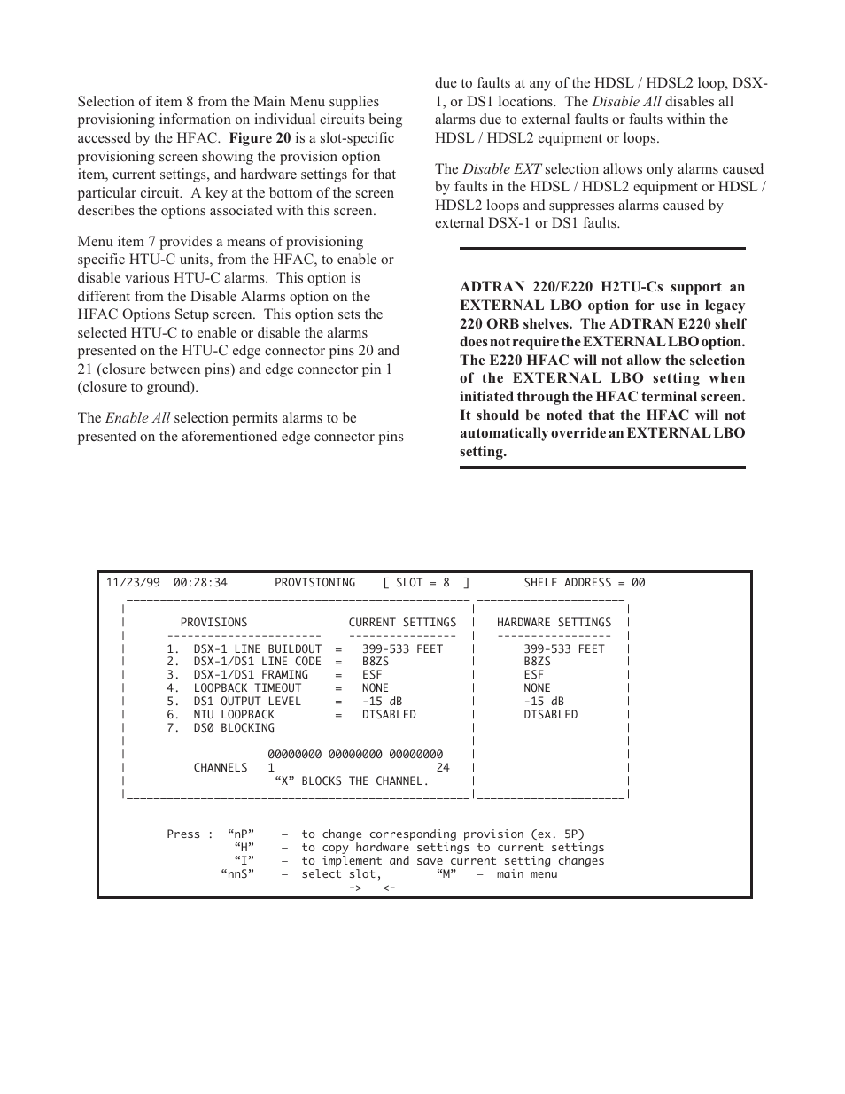 ADTRAN E220 HFAC HDSL2 User Manual | Page 18 / 20
