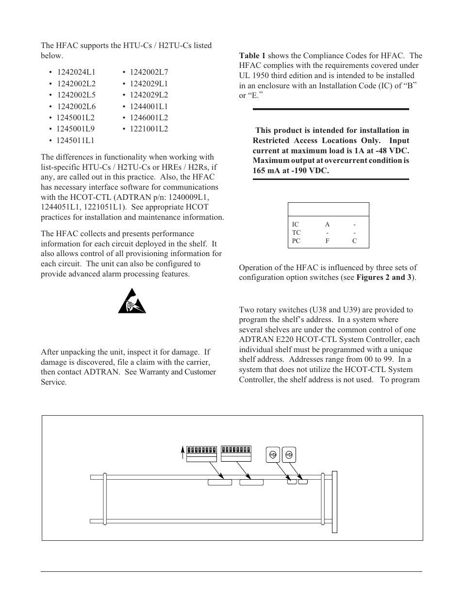 S2 s1 | ADTRAN E220 HFAC HDSL2 User Manual | Page 2 / 20