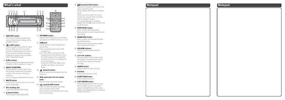 What’s what | Pioneer DEH-P5100UB User Manual | Page 2 / 8