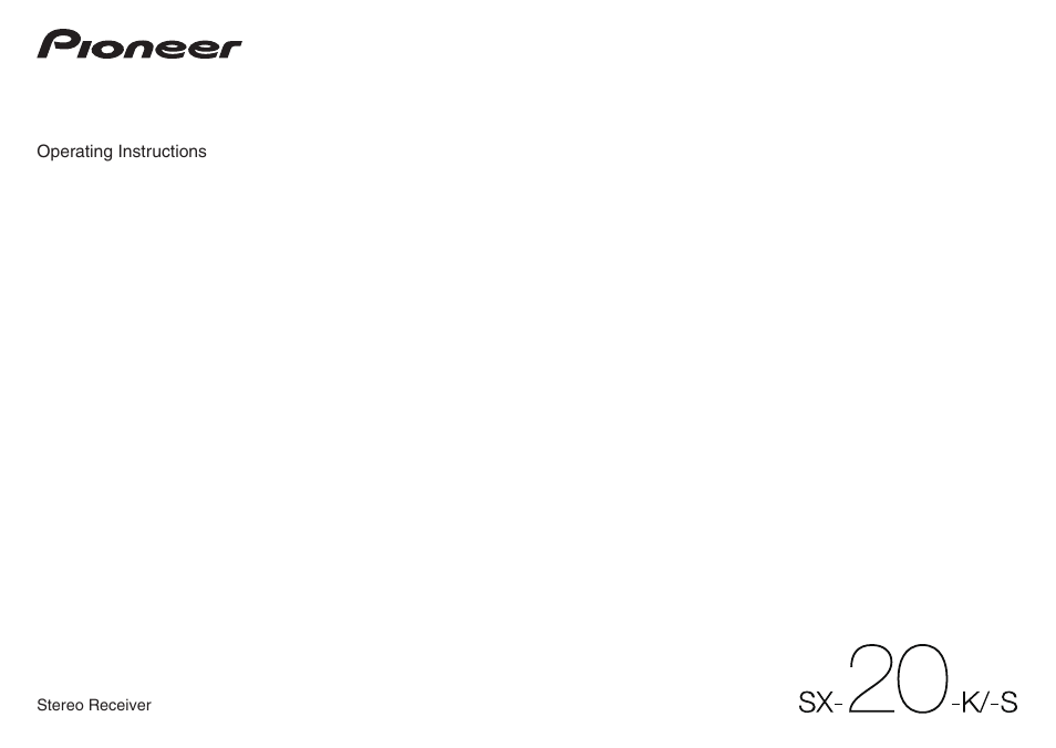 Pioneer SX-20-S User Manual | 15 pages