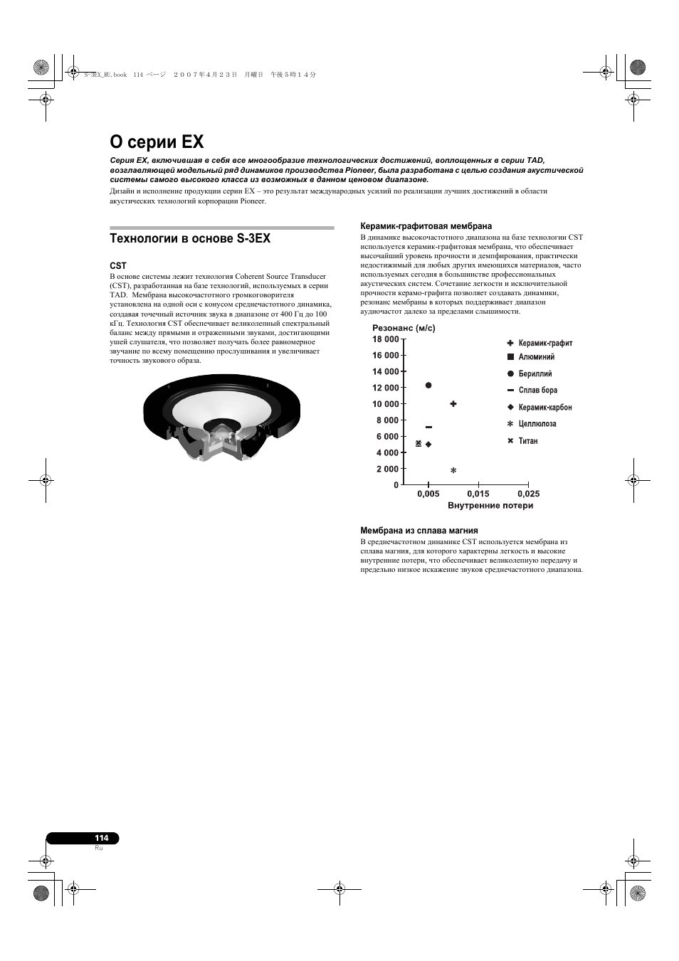 О серии ex, Технологии в основе s-3ex | Pioneer S-3EX-QL User Manual | Page 114 / 124