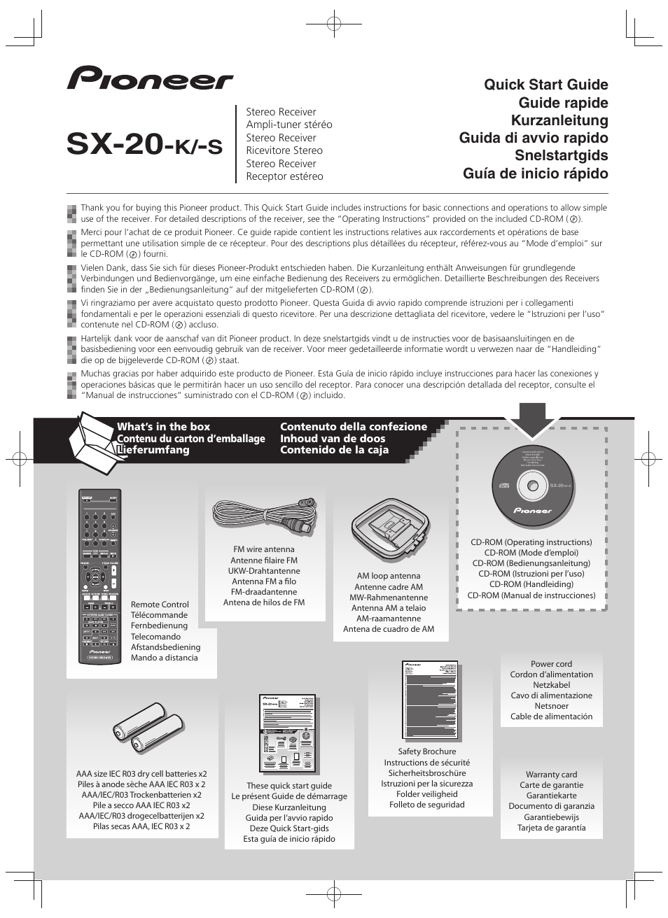 Pioneer SX-20-K User Manual | 28 pages