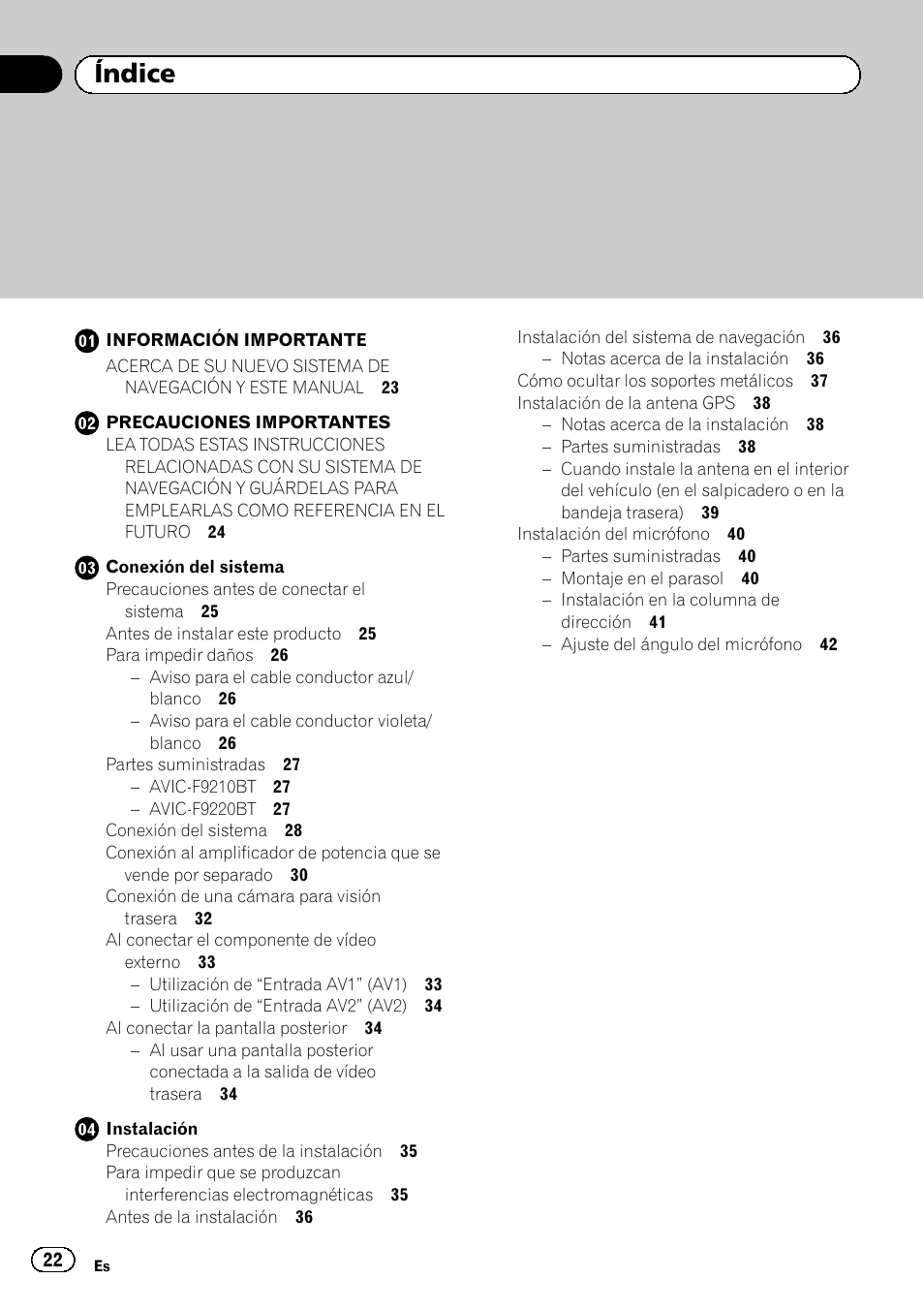 Pioneer AVIC-F9210BT User Manual | Page 22 / 132