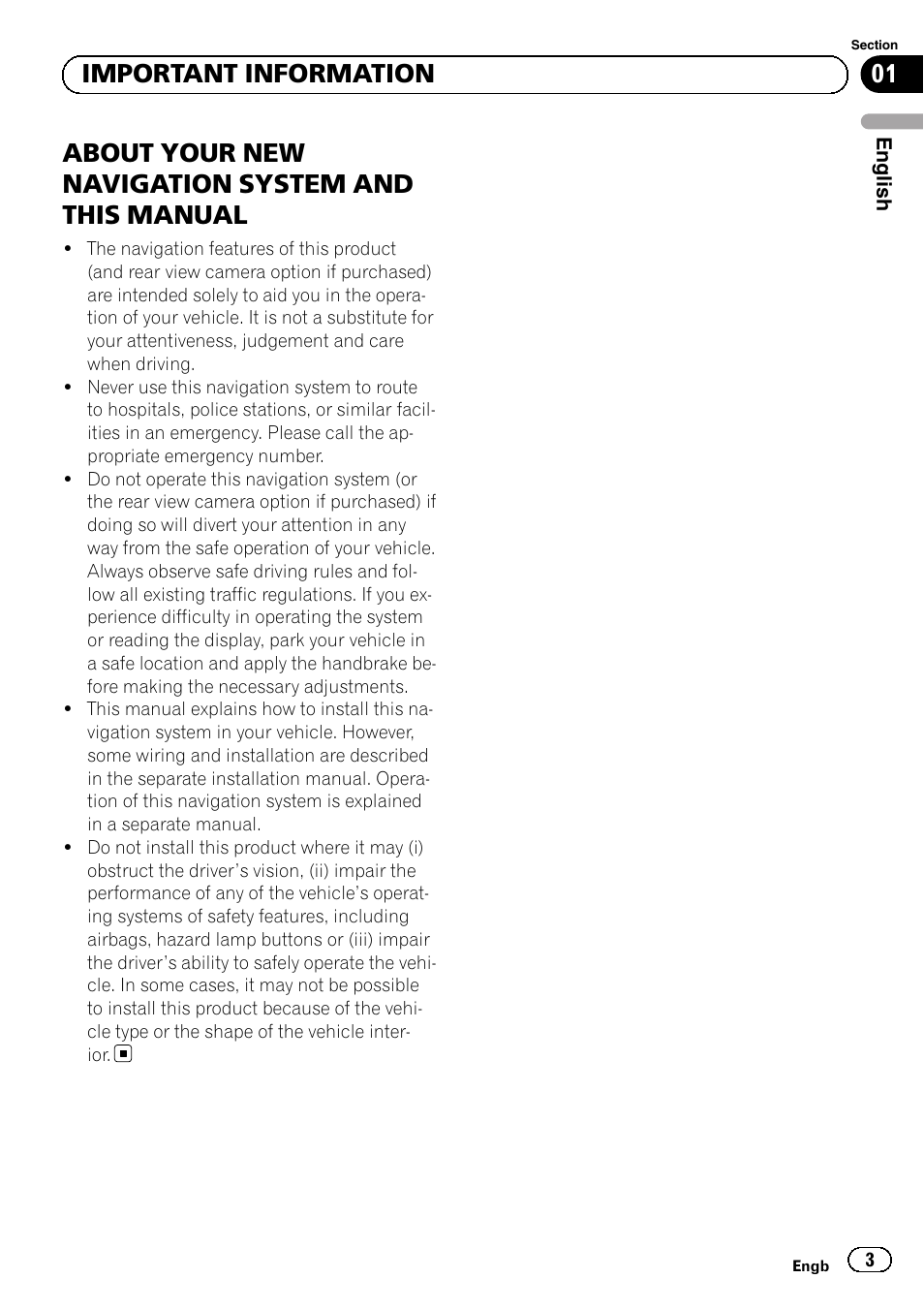 Important information, About your new navigation system, And this manual | About your new navigation system and this manual, 01 important information | Pioneer AVIC-F9210BT User Manual | Page 3 / 132