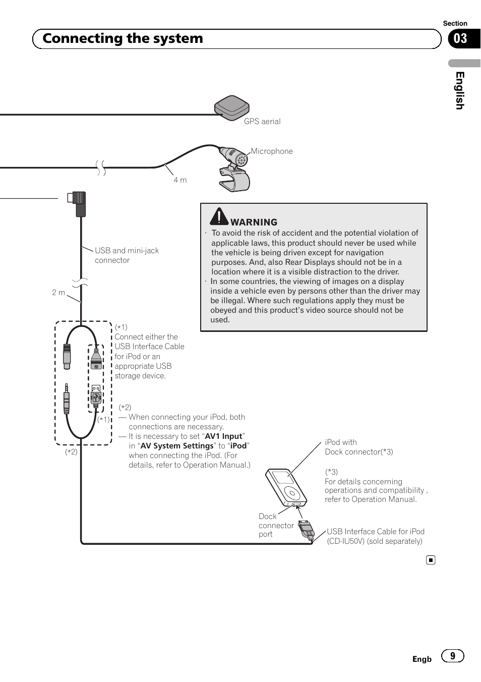 03 connecting the system, English | Pioneer AVIC-F9210BT User Manual | Page 9 / 132