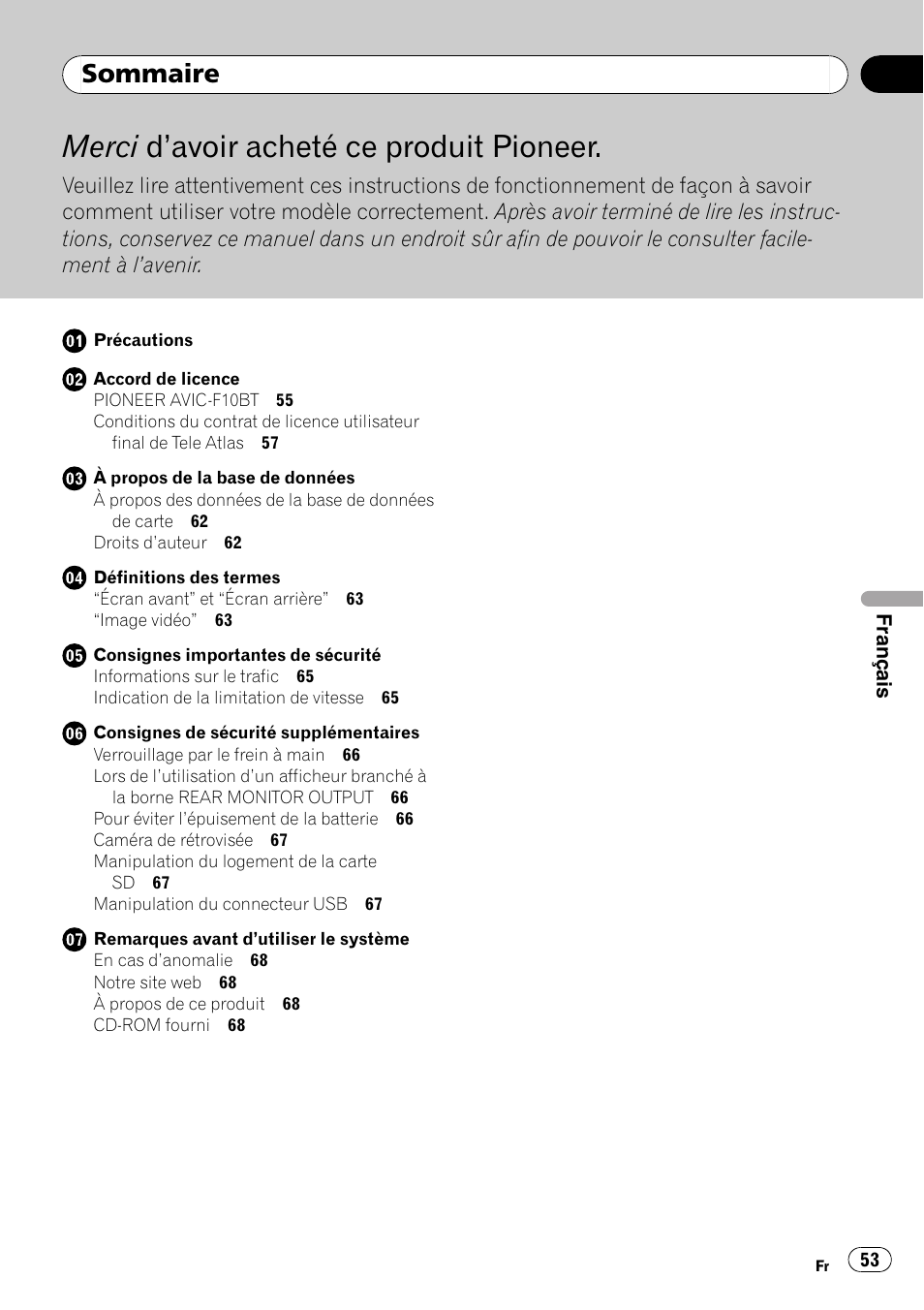 Pioneer AVIC-F10BT User Manual | Page 53 / 100