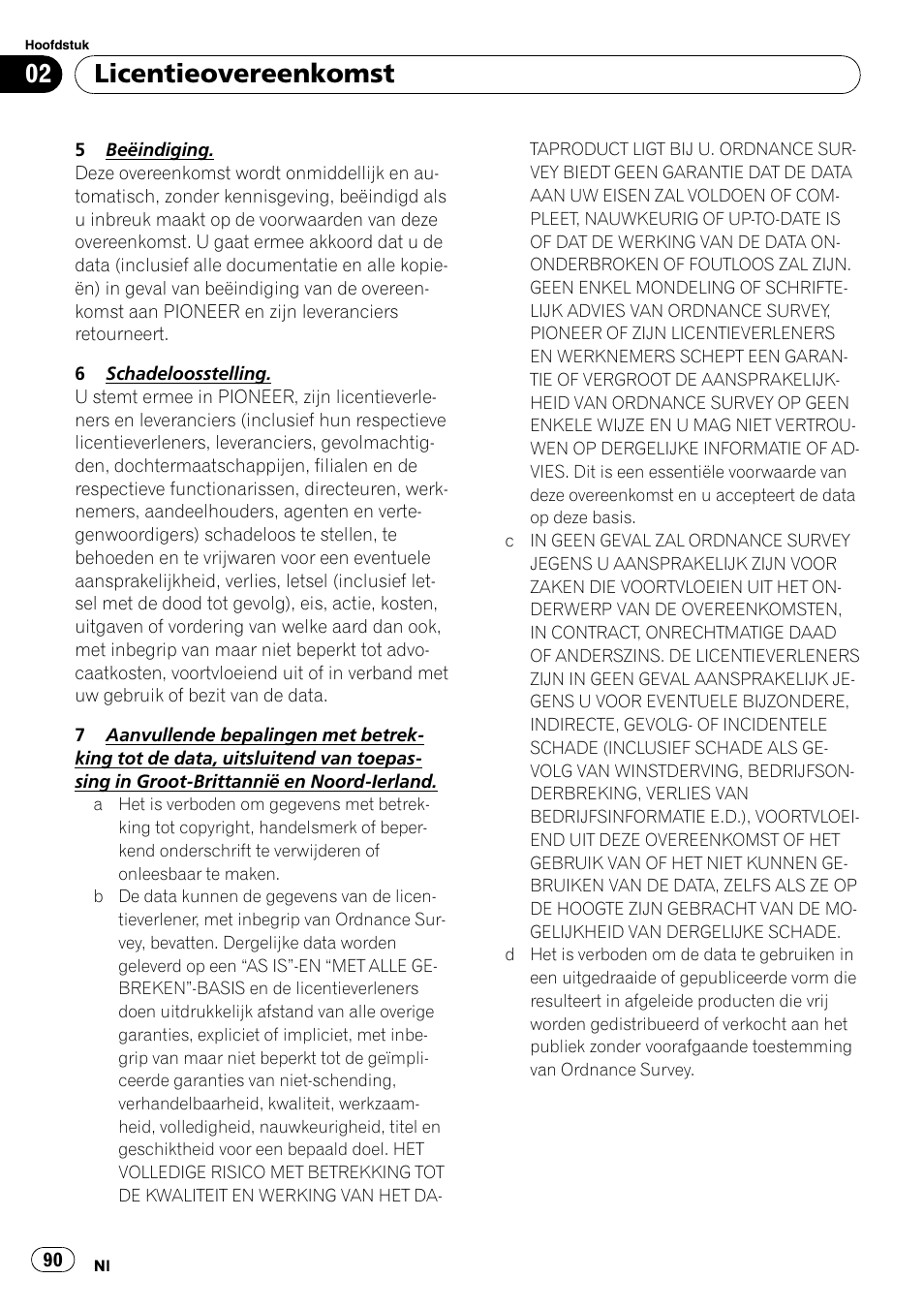 Licentieovereenkomst | Pioneer AVIC-F10BT User Manual | Page 90 / 100
