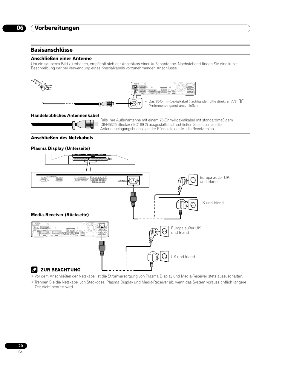 Basisanschlüsse, 06 vorbereitungen | Pioneer PDP-435FDE User Manual | Page 112 / 140