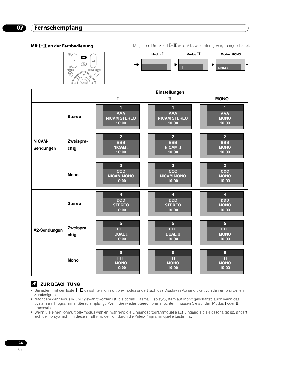 07 fernsehempfang | Pioneer PDP-435FDE User Manual | Page 116 / 140