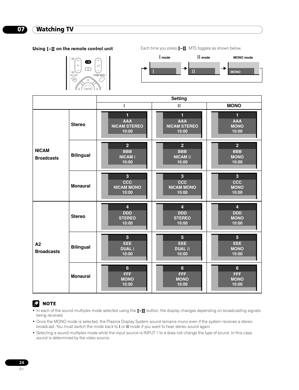 07 watching tv | Pioneer PDP-435FDE User Manual | Page 24 / 140