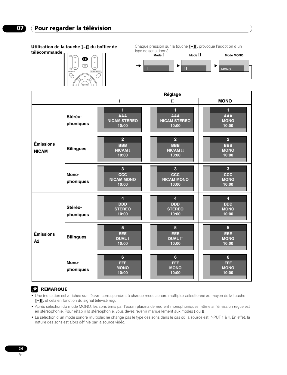 07 pour regarder la télévision | Pioneer PDP-435FDE User Manual | Page 70 / 140