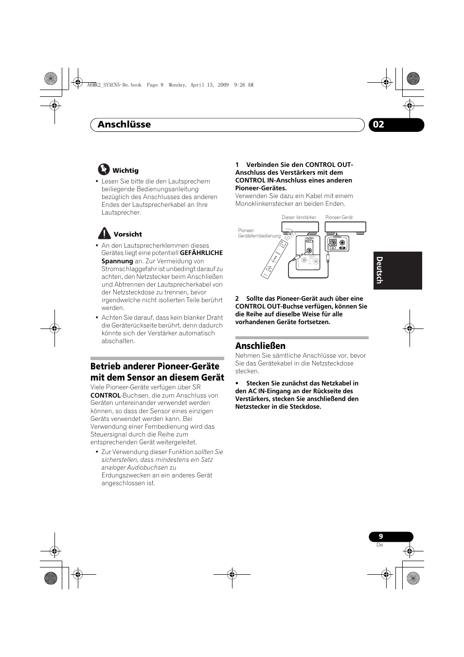 Anschließen, Anschlüsse 02 | Pioneer A-A6MK2-K User Manual | Page 37 / 99