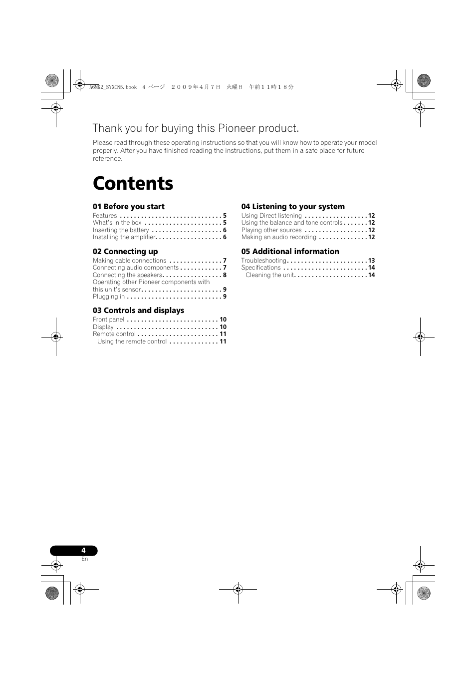 Pioneer A-A6MK2-K User Manual | Page 4 / 99