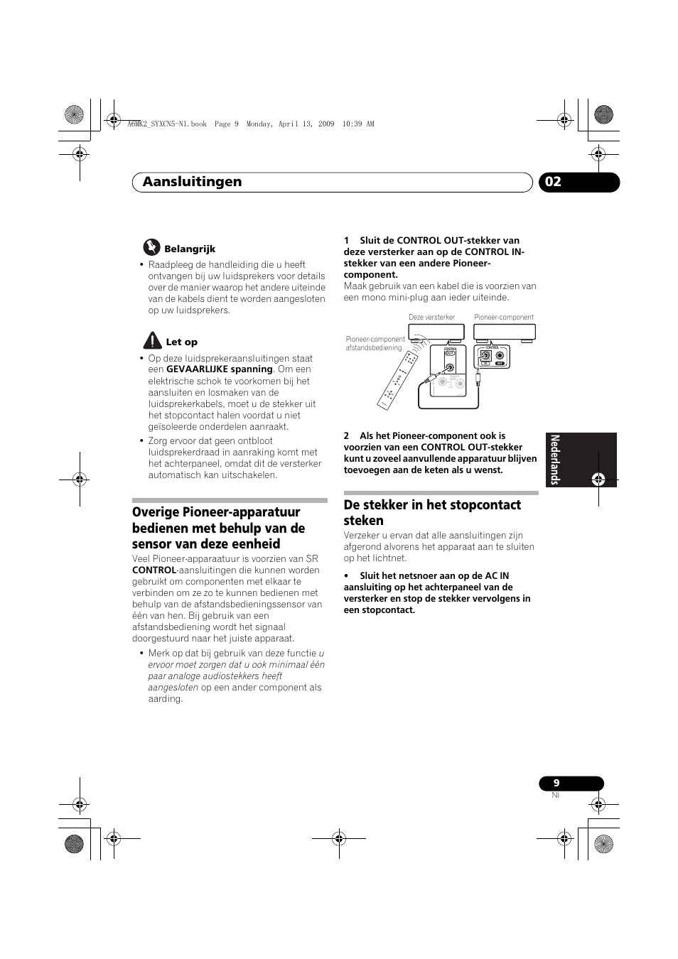 De stekker in het stopcontact steken, Aansluitingen 02 | Pioneer A-A6MK2-K User Manual | Page 51 / 99