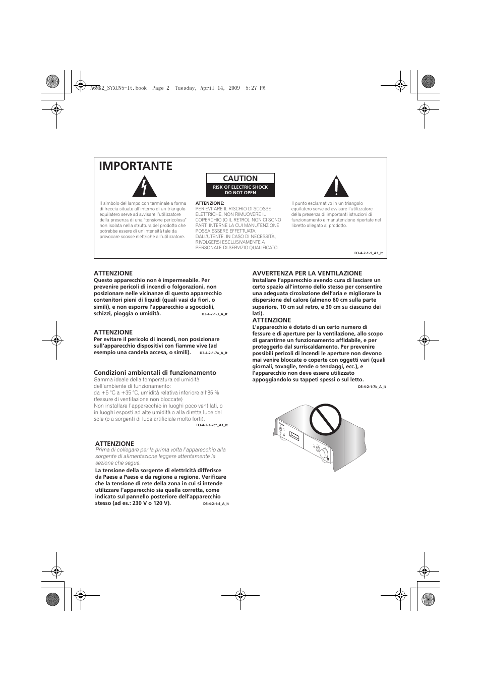 Importante | Pioneer A-A6MK2-K User Manual | Page 58 / 99