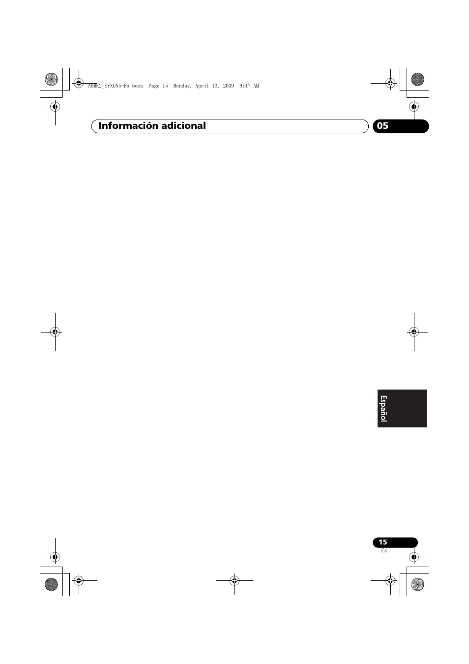 Información adicional 05 | Pioneer A-A6MK2-K User Manual | Page 85 / 99