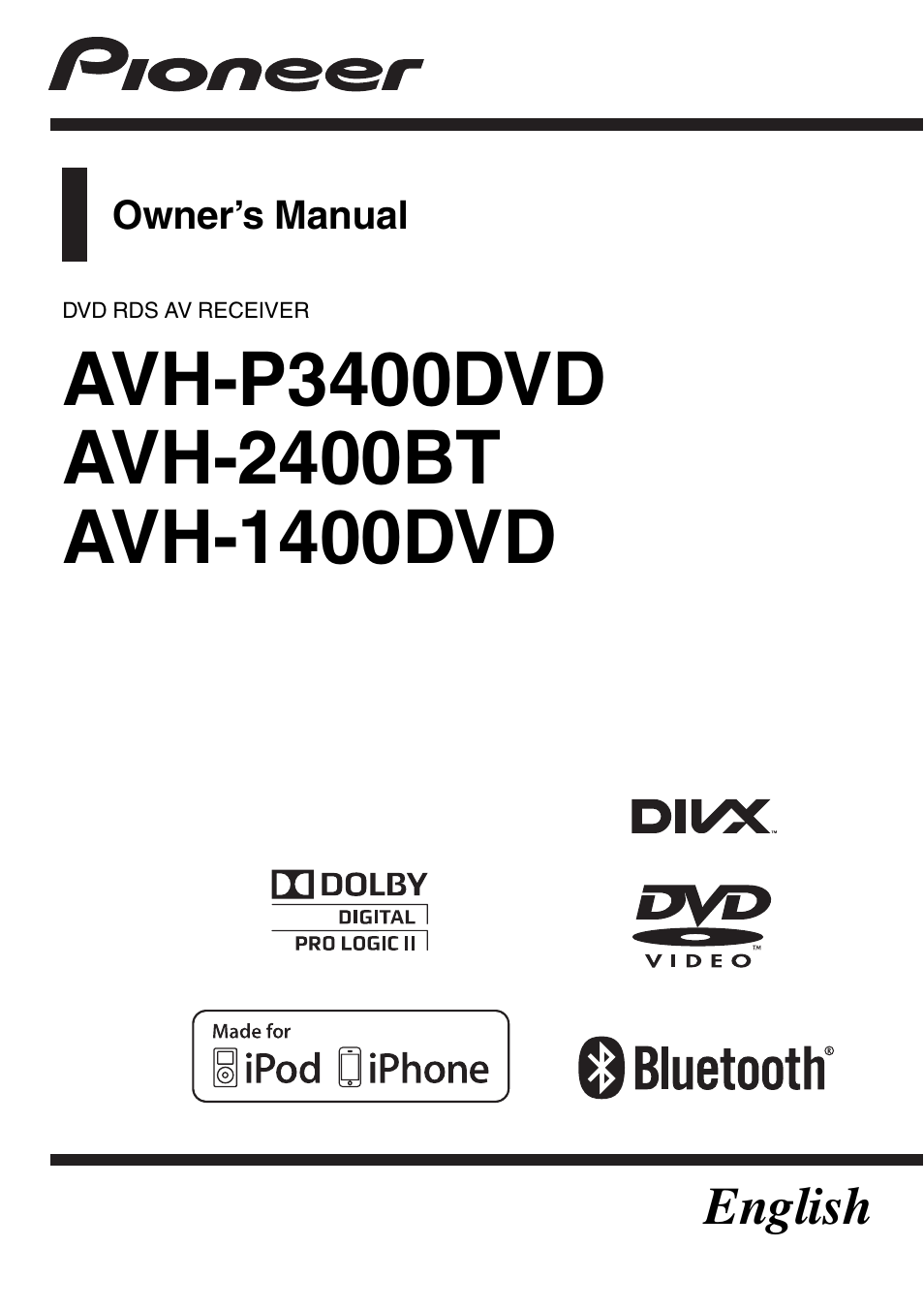 Pioneer AVH-P3400DVD User Manual | 112 pages