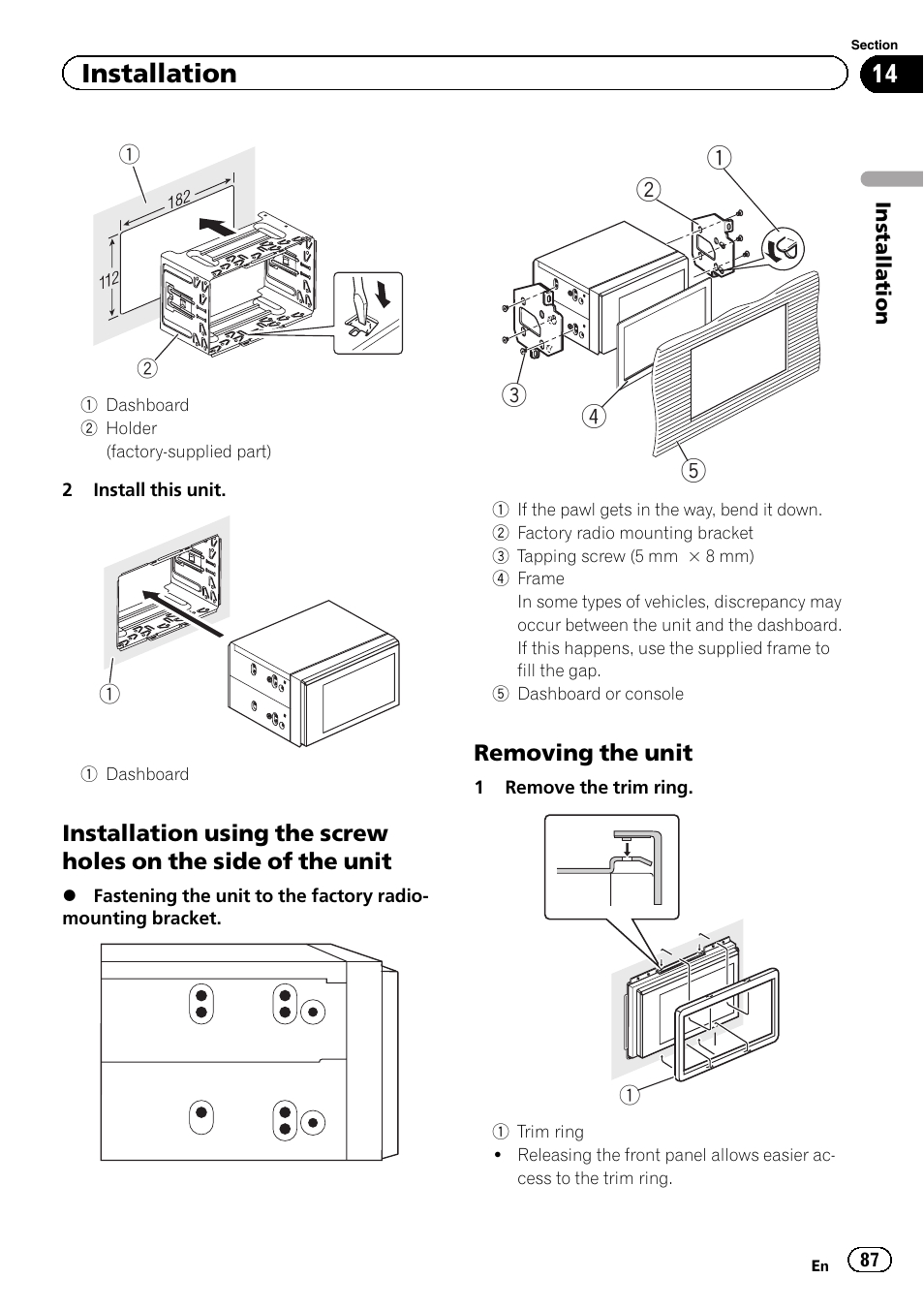 Installation | Pioneer AVH-P3400DVD User Manual | Page 87 / 112