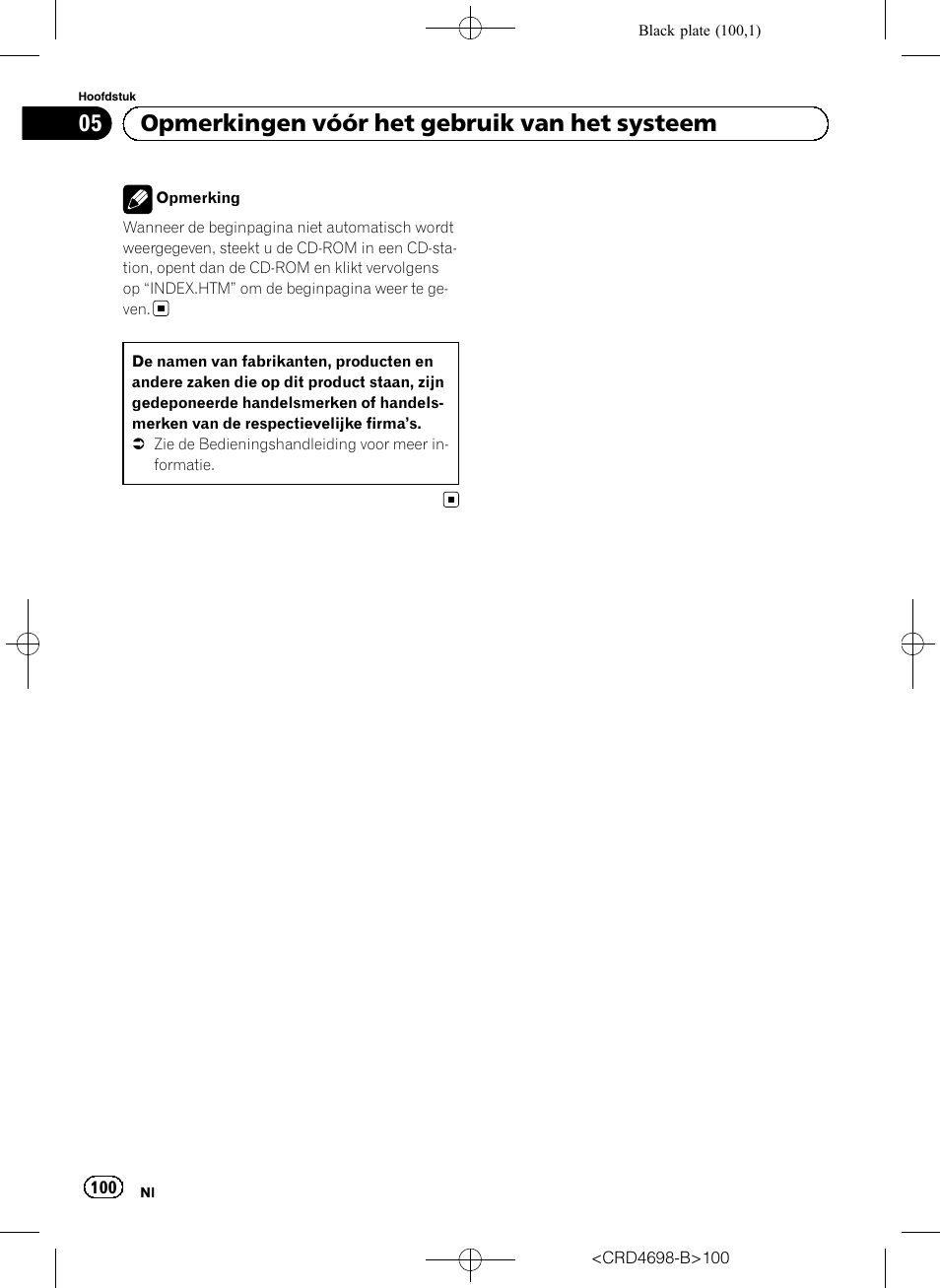 05 opmerkingen vóór het gebruik van het systeem | Pioneer AVIC-F950DAB User Manual | Page 100 / 104