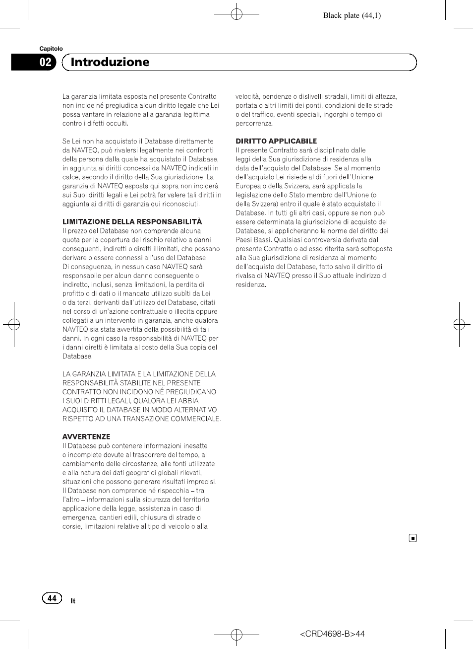 02 introduzione | Pioneer AVIC-F950DAB User Manual | Page 44 / 104