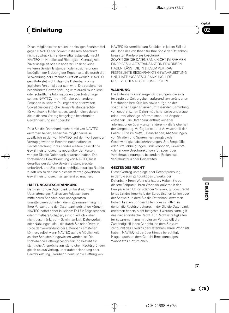 02 einleitung | Pioneer AVIC-F950DAB User Manual | Page 75 / 104