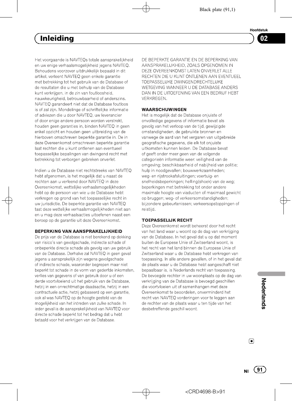 02 inleiding | Pioneer AVIC-F950DAB User Manual | Page 91 / 104