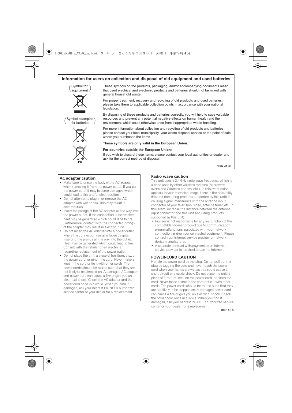 Pioneer X-SMC55DAB-S User Manual | Page 3 / 56
