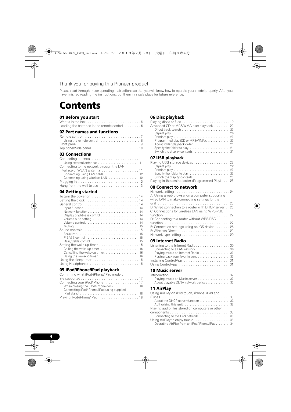 Pioneer X-SMC55DAB-S User Manual | Page 4 / 56