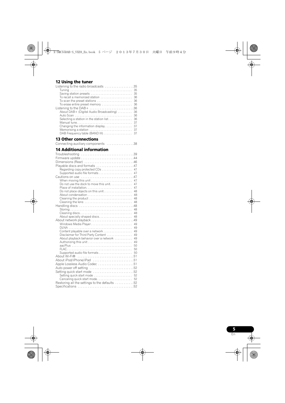 Pioneer X-SMC55DAB-S User Manual | Page 5 / 56