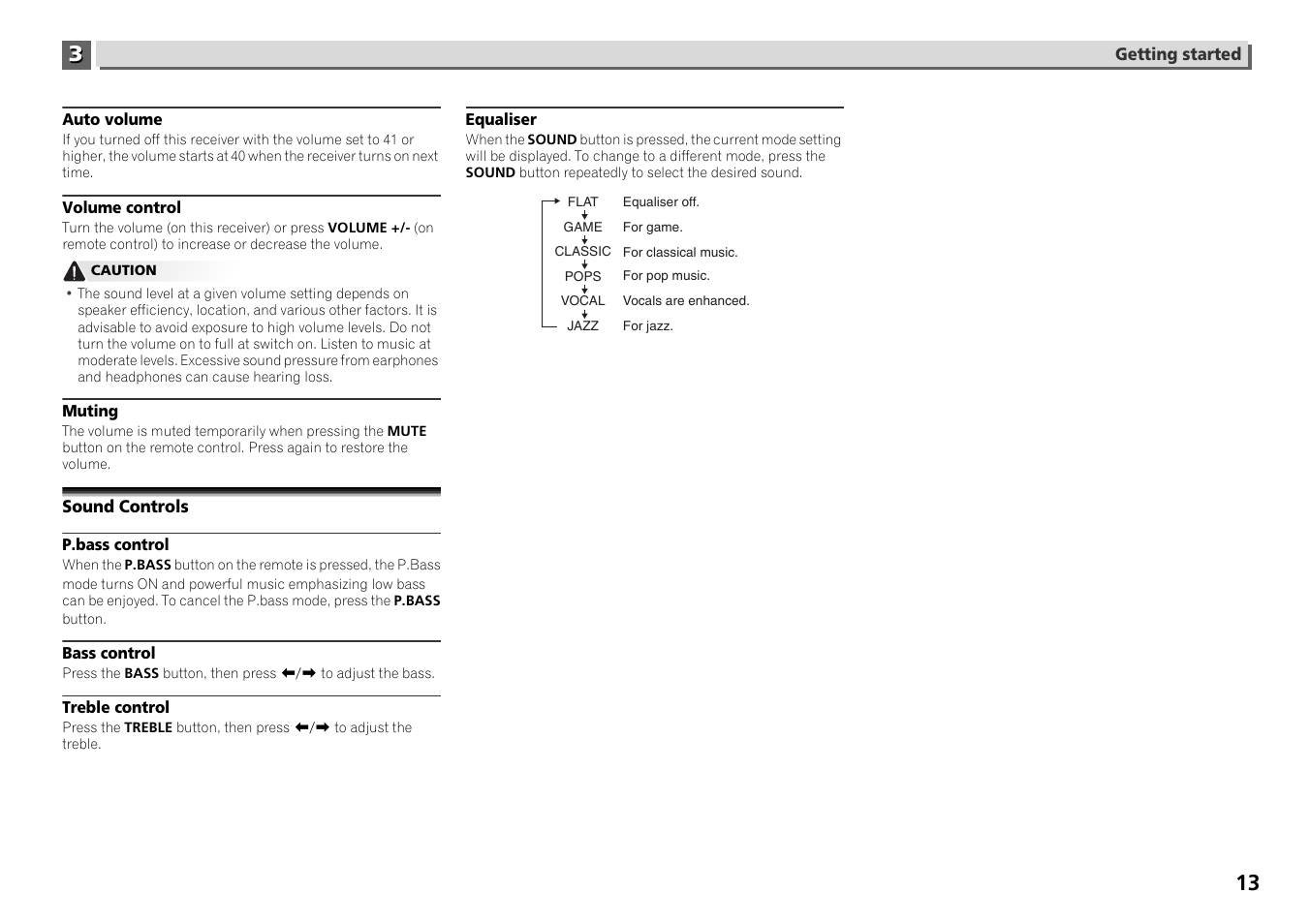 Sound controls | Pioneer X-HM71-S User Manual | Page 13 / 42