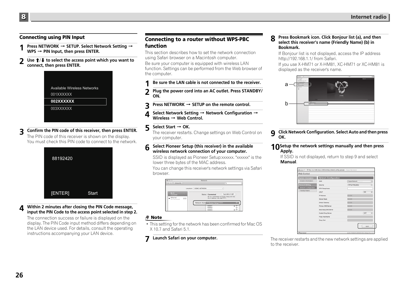 Connecting to a router without wps-pbc function | Pioneer X-HM71-S User Manual | Page 26 / 42