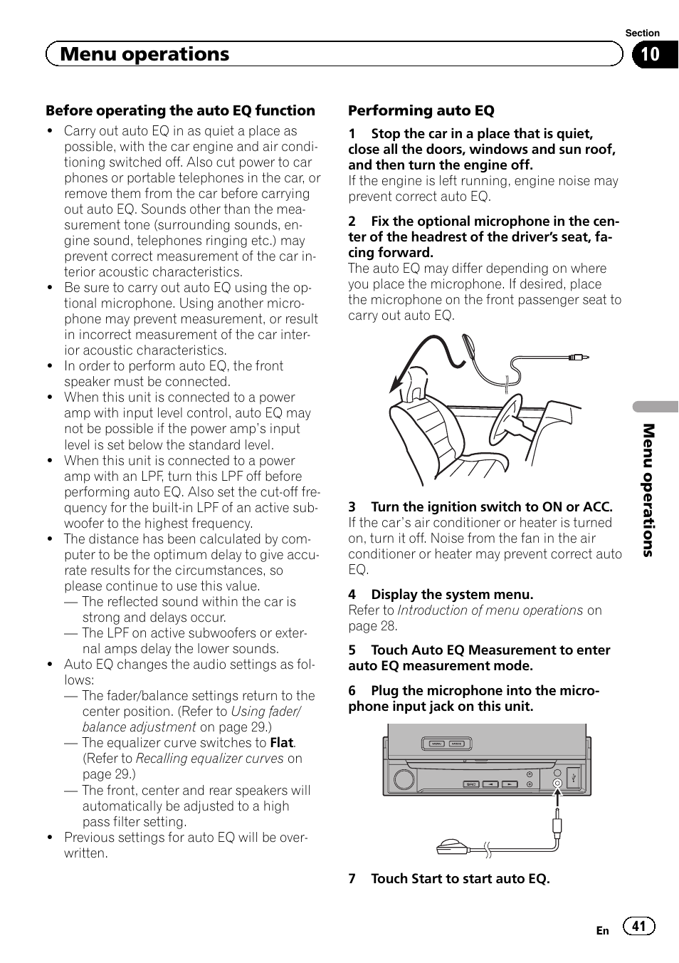 Menu operations | Pioneer AVH-5400DVD User Manual | Page 41 / 72