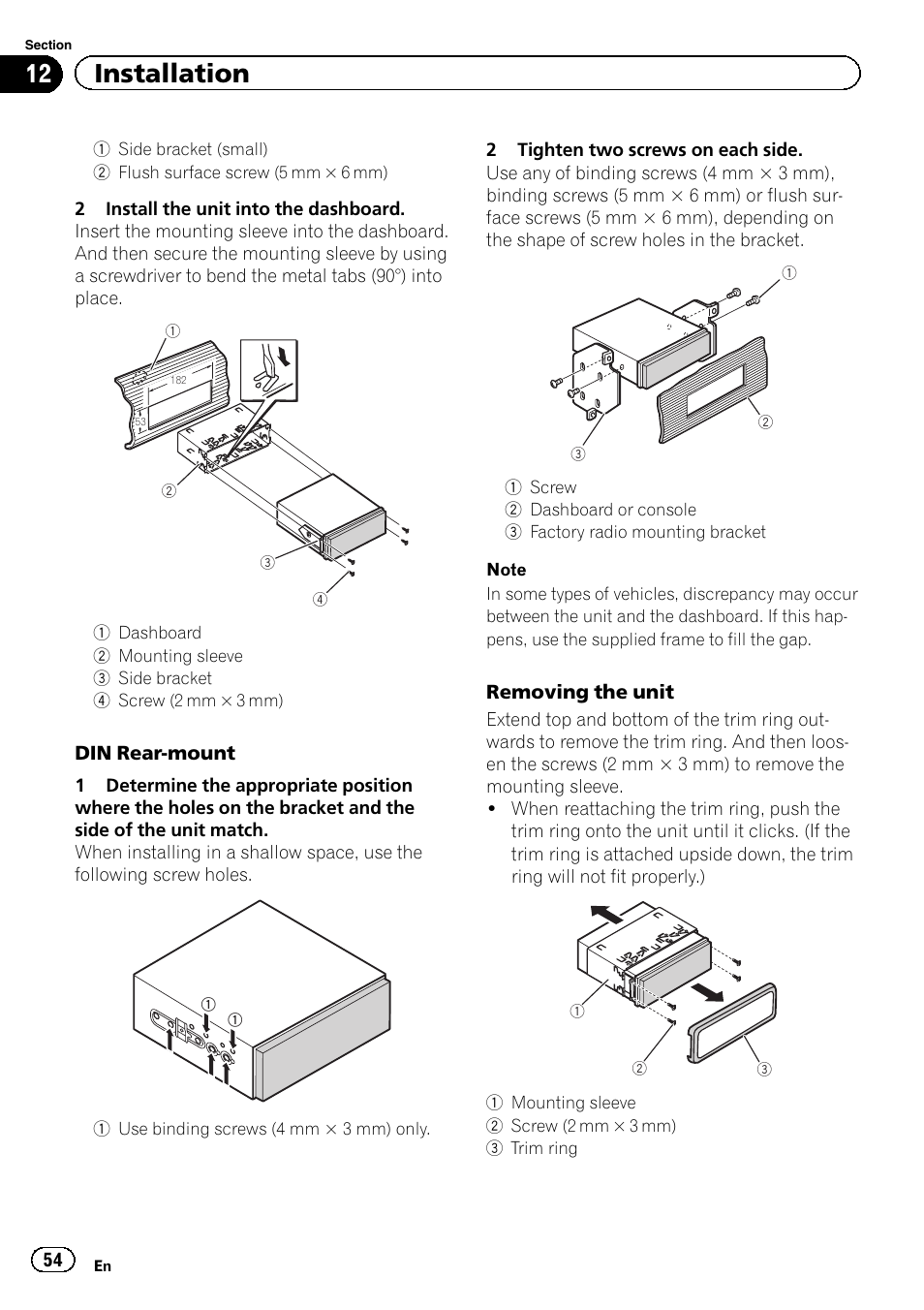 12 installation | Pioneer AVH-5400DVD User Manual | Page 54 / 72