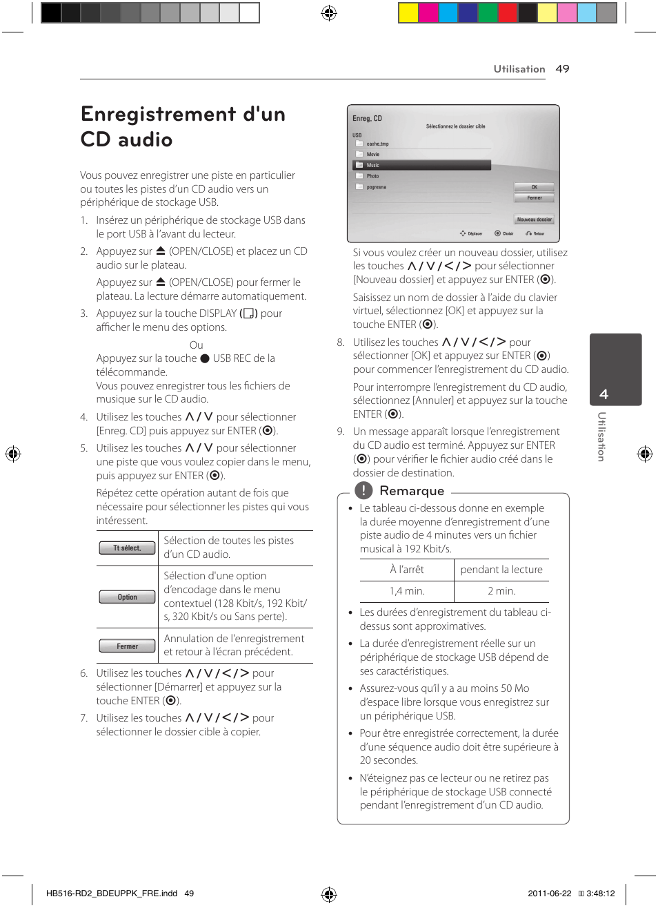 49 enregistrement d'un cd audio, Enregistrement d'un cd audio | Pioneer BCS-HW919 User Manual | Page 115 / 412