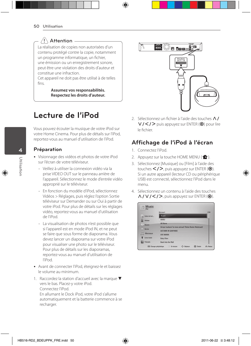 Lecture de l’ipod, Affichage de l’ipod à l’écran | Pioneer BCS-HW919 User Manual | Page 116 / 412