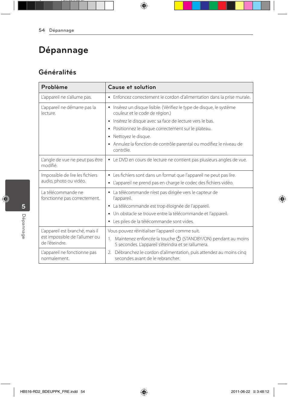 54 dépannage 54 – généralités, Dépannage, Généralités | Pioneer BCS-HW919 User Manual | Page 120 / 412