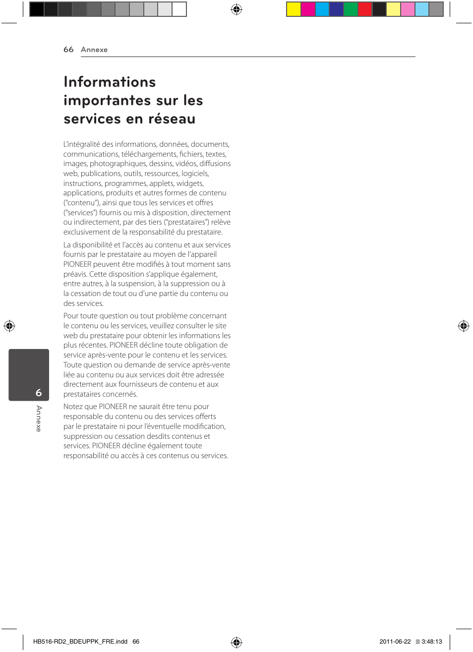 66 informations importantes sur les services, En réseau | Pioneer BCS-HW919 User Manual | Page 132 / 412
