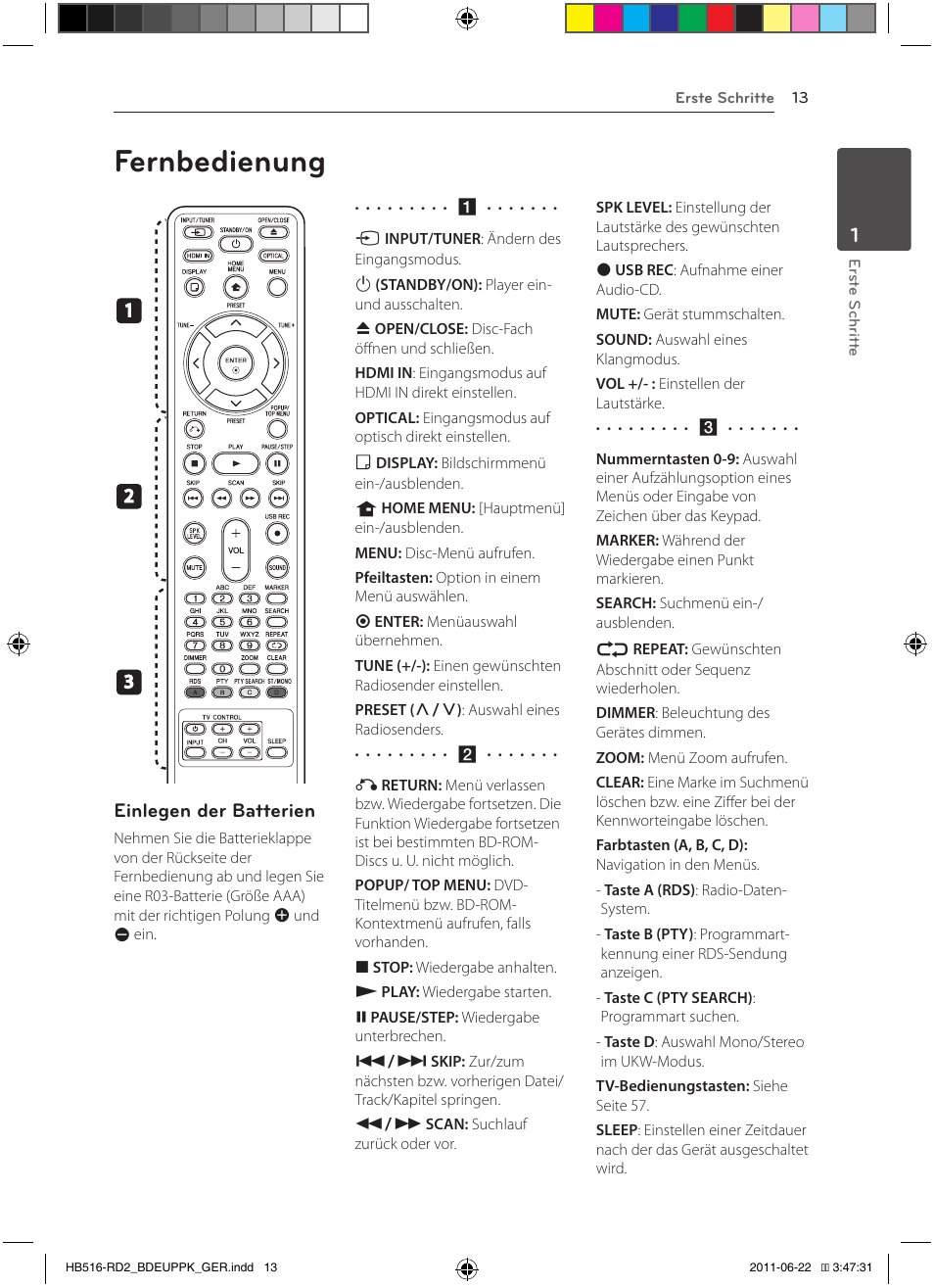 Fernbedienung, Einlegen der batterien | Pioneer BCS-HW919 User Manual | Page 151 / 412