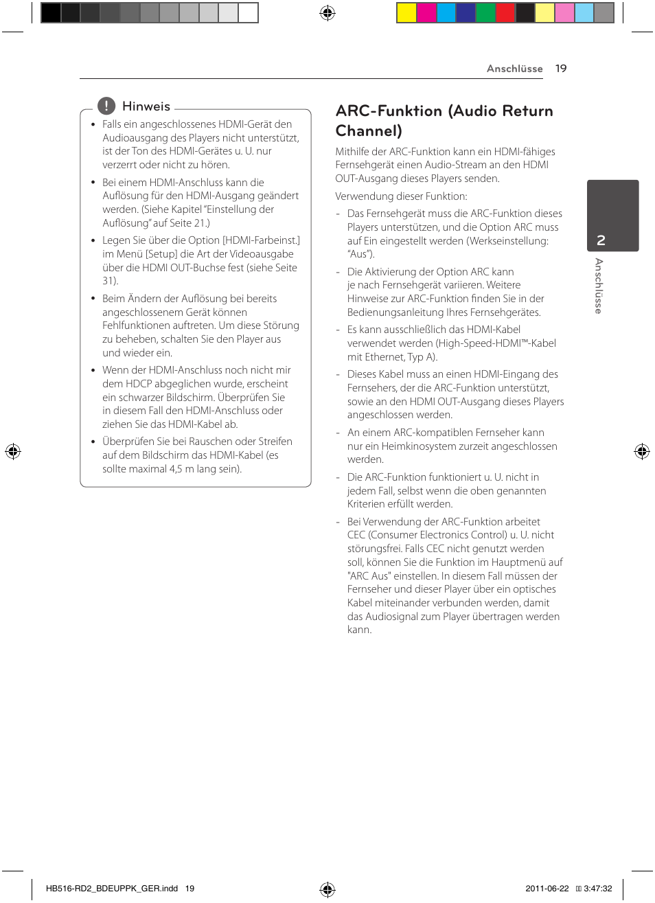 19 – arc-funktion (audio return, Channel), Arc-funktion (audio return channel) | Pioneer BCS-HW919 User Manual | Page 157 / 412