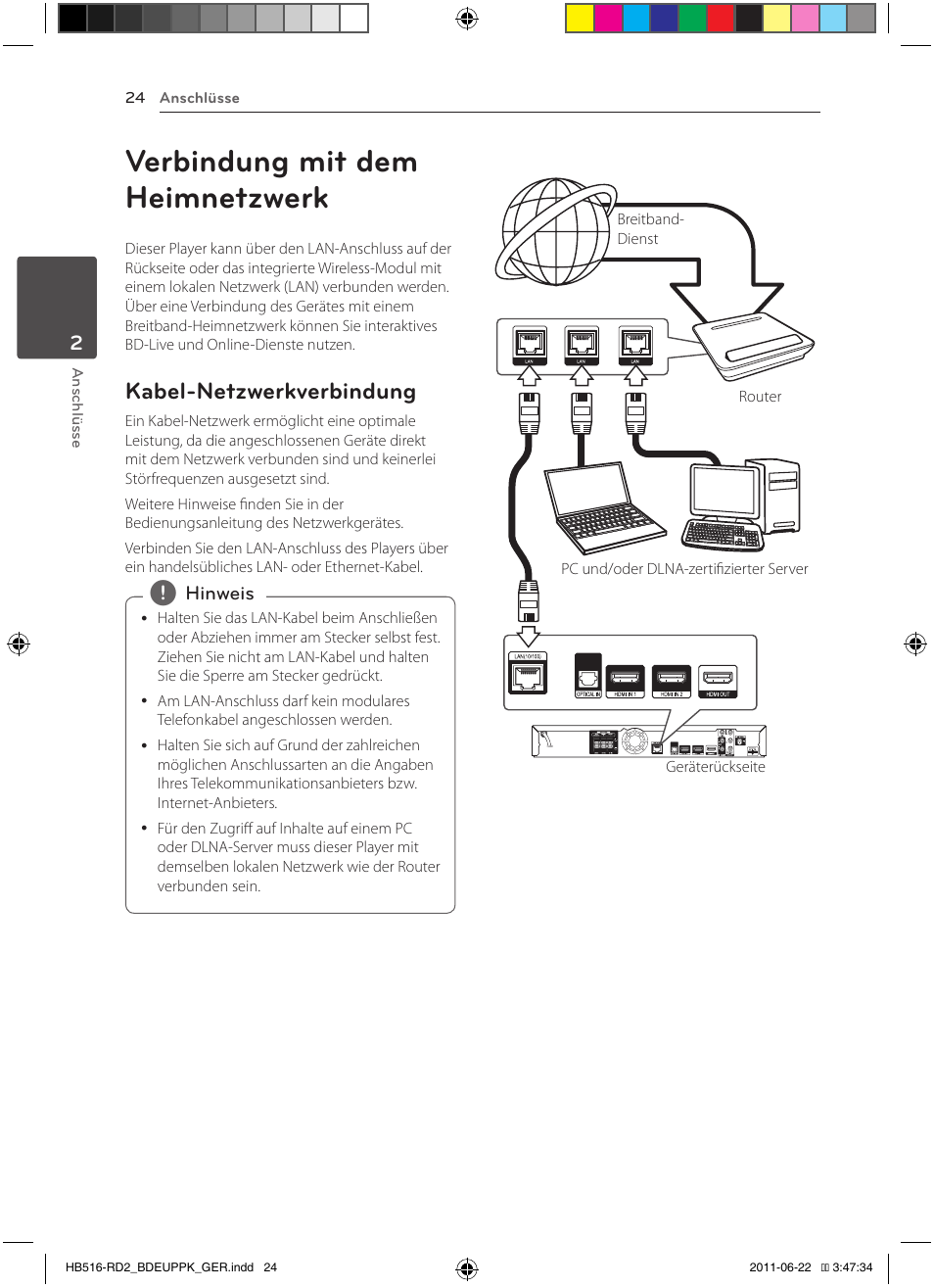 Verbindung mit dem heimnetzwerk, Kabel-netzwerkverbindung | Pioneer BCS-HW919 User Manual | Page 162 / 412