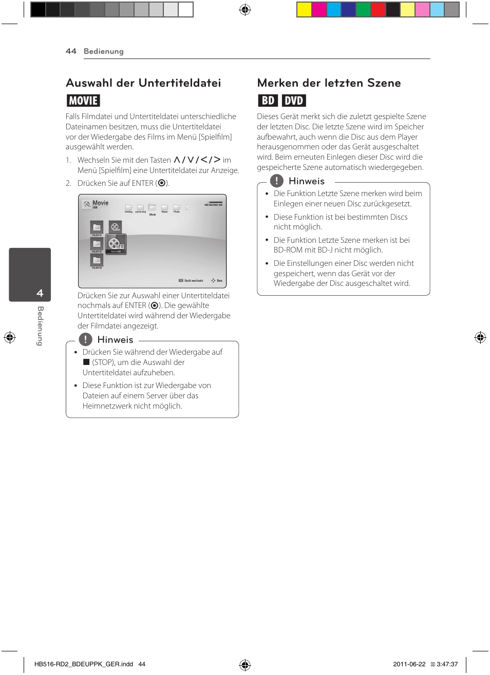 Auswahl der untertiteldatei y, Merken der letzten szene er | Pioneer BCS-HW919 User Manual | Page 182 / 412