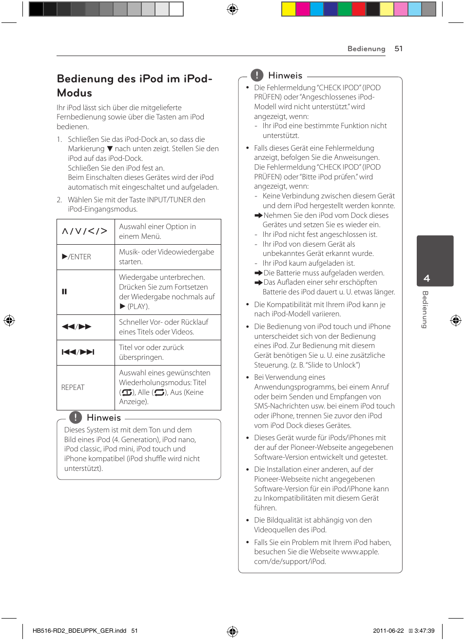 51 – bedienung des ipod im ipod-modus, Bedienung des ipod im ipod- modus | Pioneer BCS-HW919 User Manual | Page 189 / 412