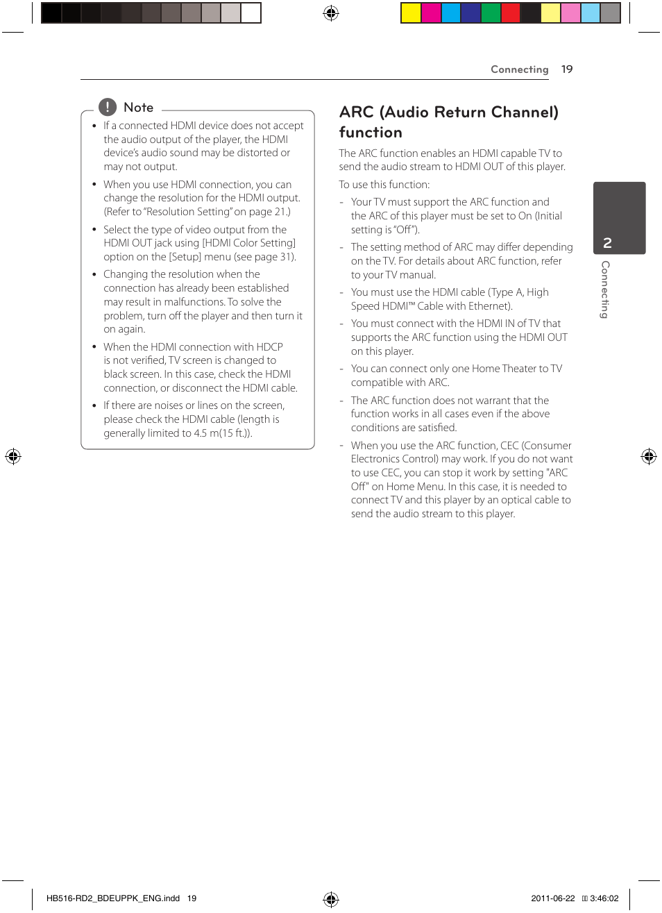 19 – arc (audio return channel) function, Arc (audio return channel) function | Pioneer BCS-HW919 User Manual | Page 19 / 412