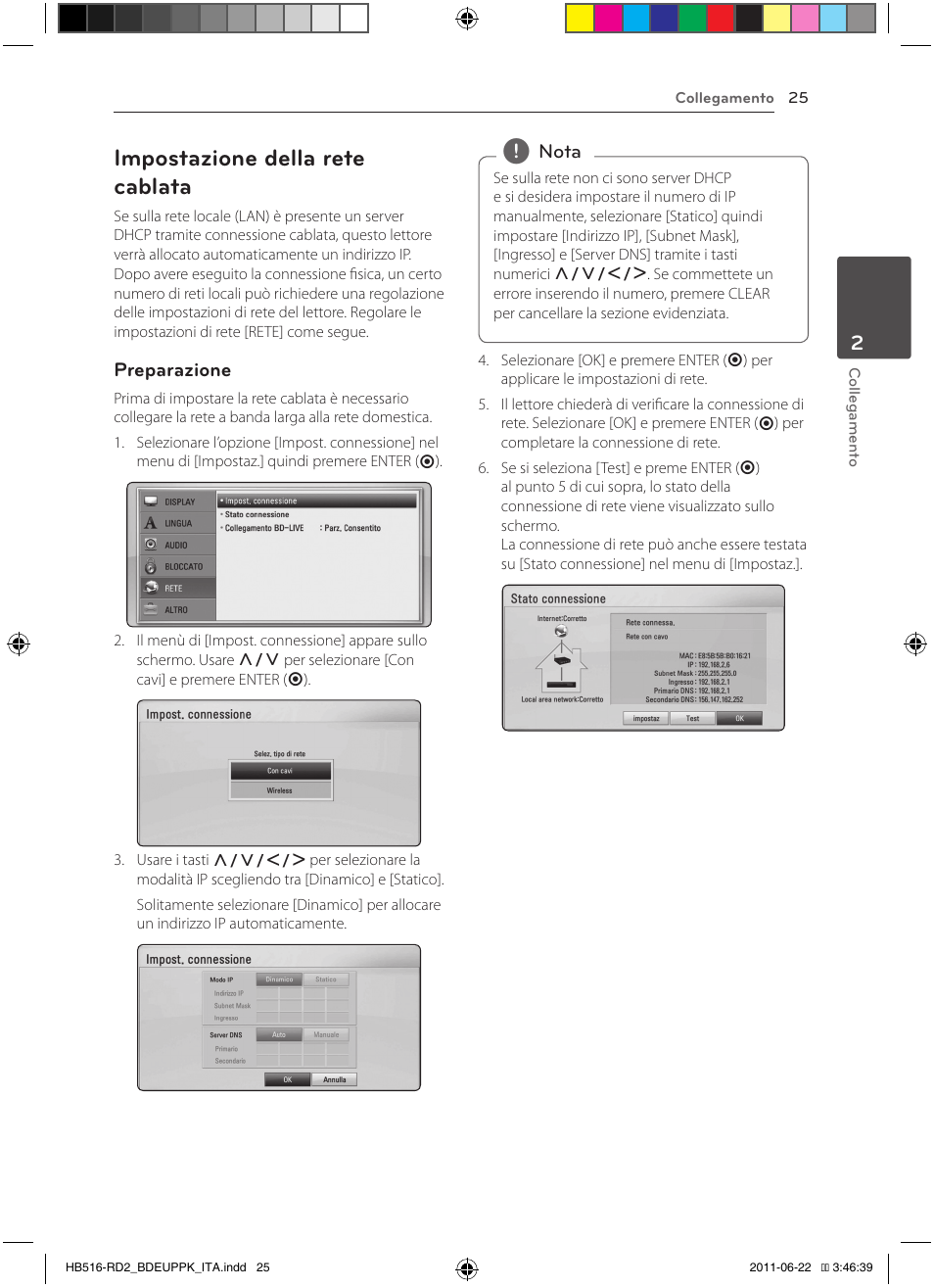 25 – impostazione della rete cablata, Impostazione della rete cablata | Pioneer BCS-HW919 User Manual | Page 229 / 412