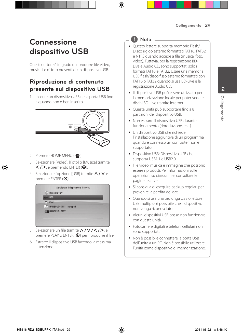 Sul dispositivo usb, Connessione dispositivo usb | Pioneer BCS-HW919 User Manual | Page 233 / 412