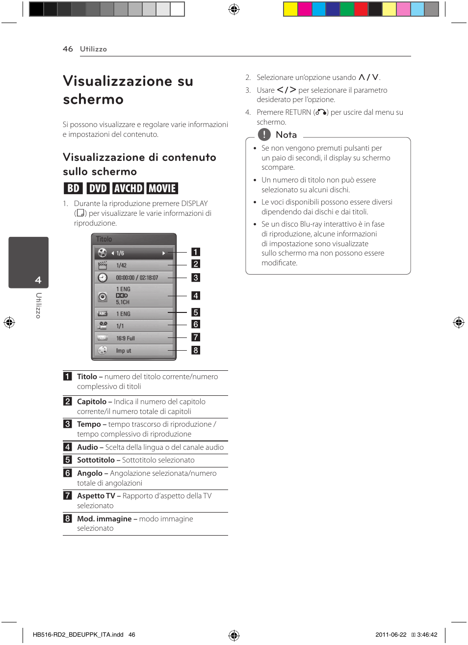 Schermo, Visualizzazione su schermo, Visualizzazione di contenuto sullo schermo eroy | Pioneer BCS-HW919 User Manual | Page 250 / 412