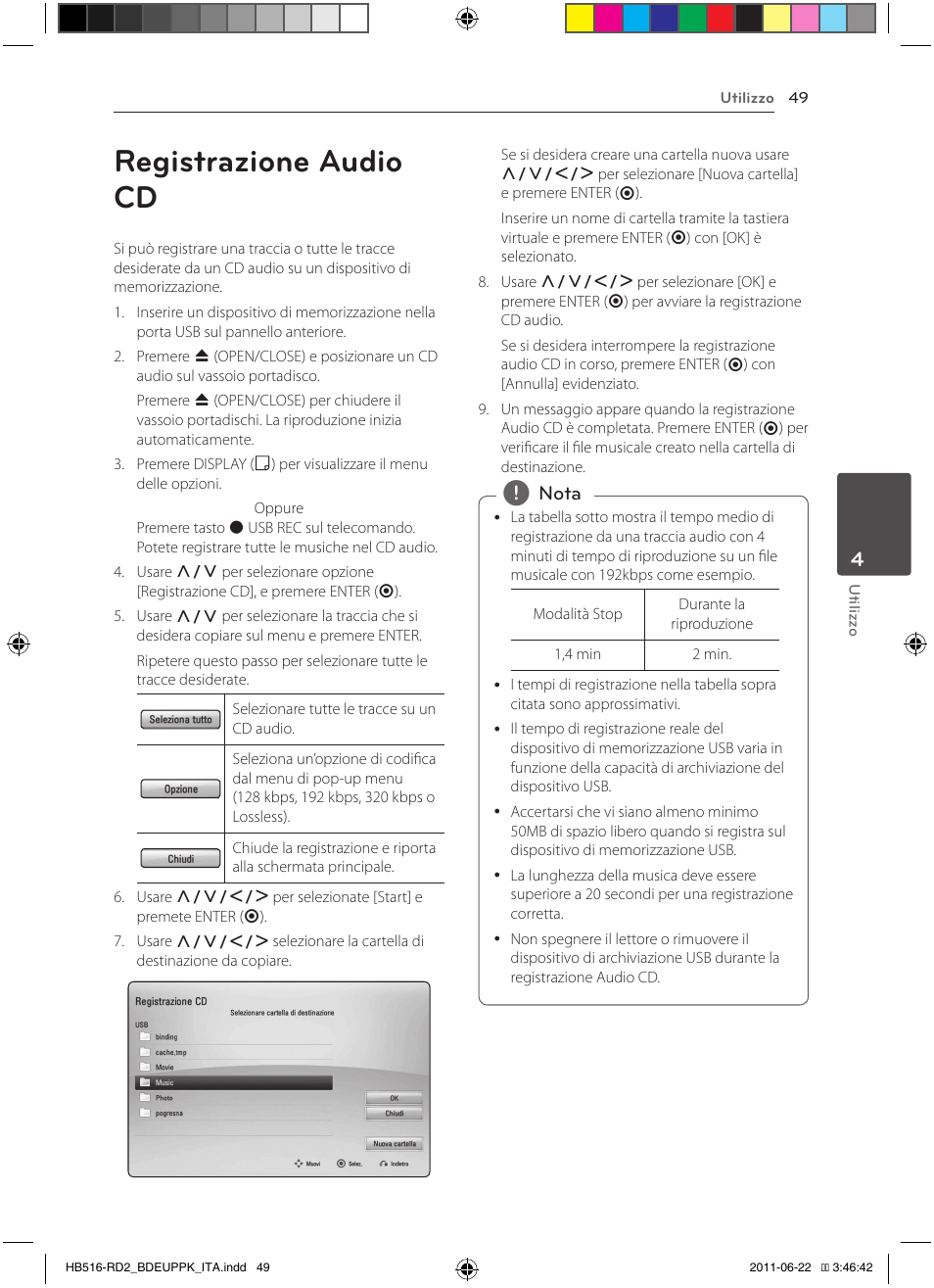 49 registrazione audio cd, Registrazione audio cd | Pioneer BCS-HW919 User Manual | Page 253 / 412