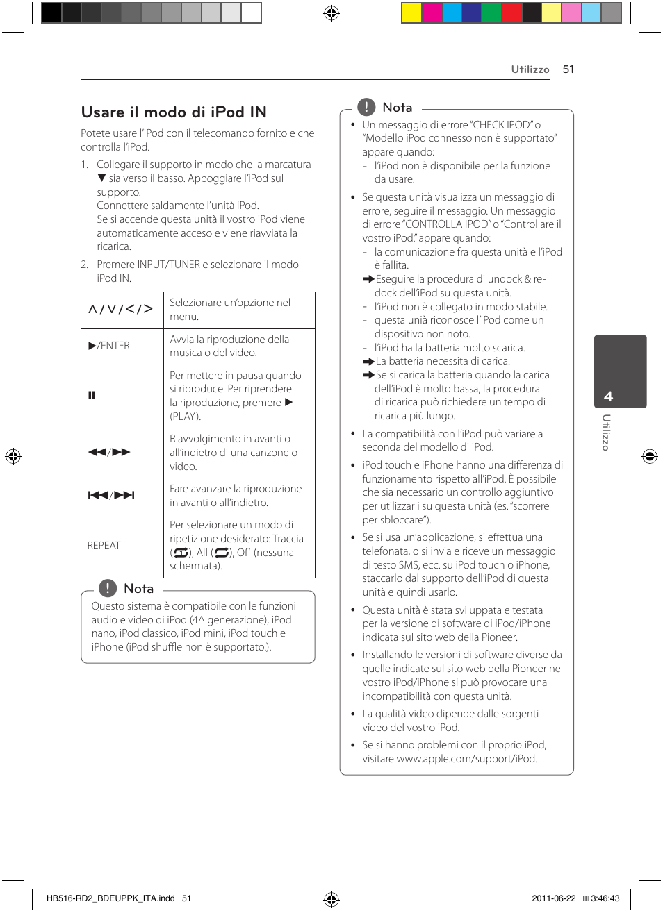 51 – usare il modo di ipod in, Usare il modo di ipod in | Pioneer BCS-HW919 User Manual | Page 255 / 412