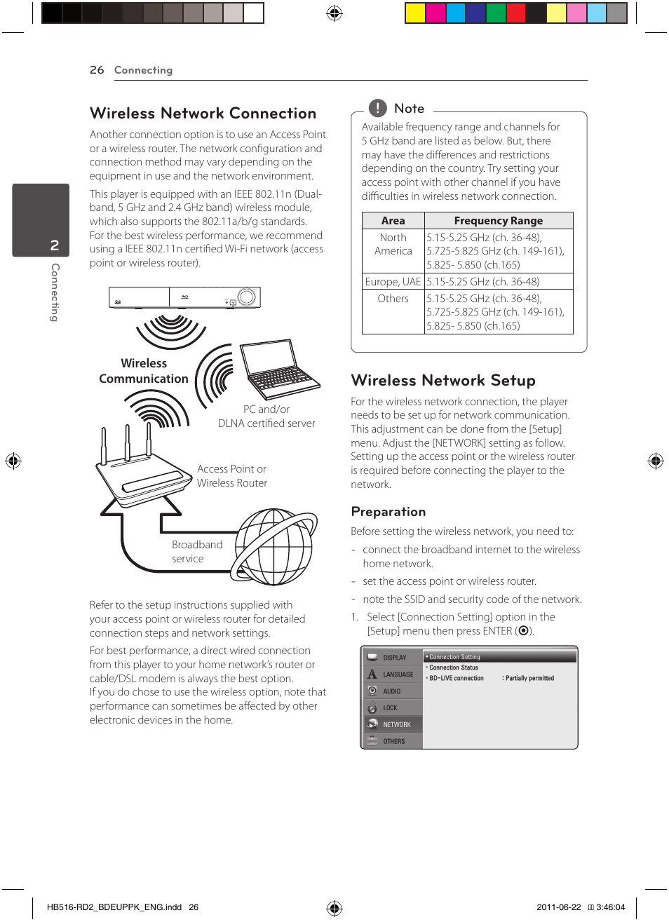 Wireless network connection, Wireless network setup | Pioneer BCS-HW919 User Manual | Page 26 / 412