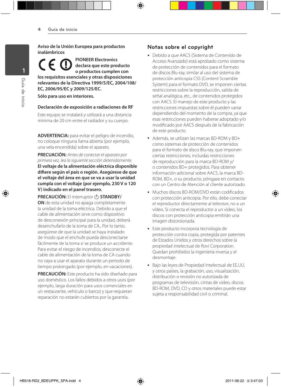 Notas sobre el copyright | Pioneer BCS-HW919 User Manual | Page 274 / 412